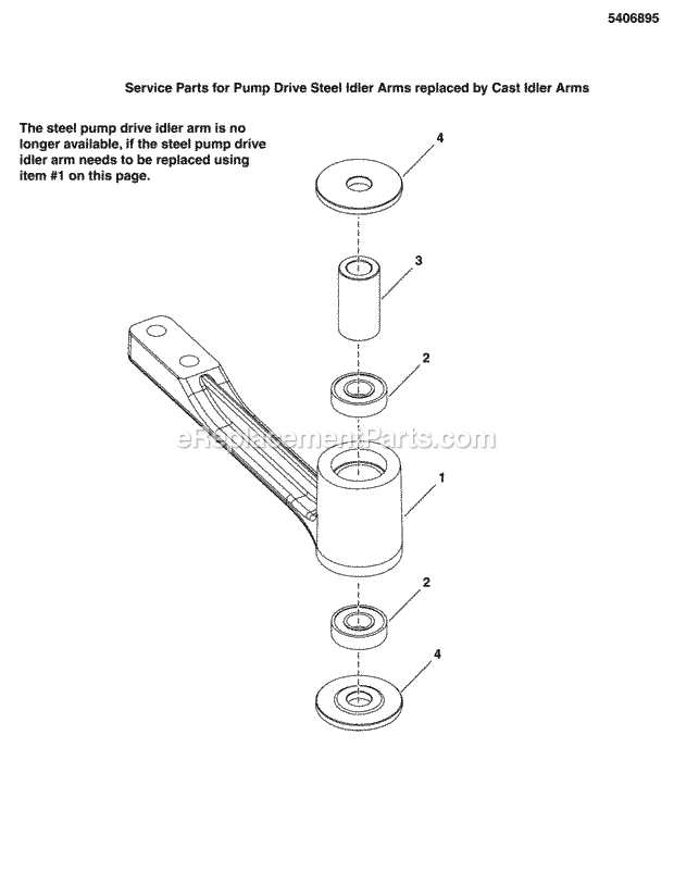 Simplicity 5900821 Citation, 28Hp Briggs & Stratt Pump Drive Cast Idler Arm For Replacing Steel Pump Drive Idler Arm Diagram