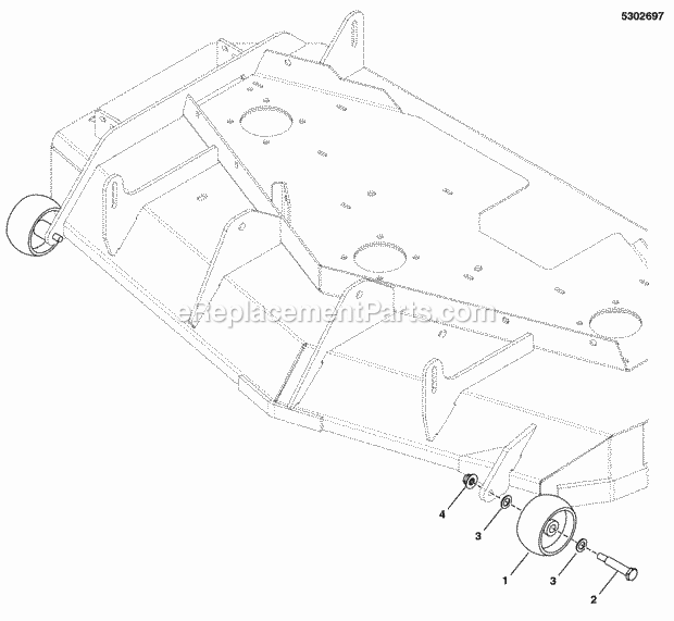 Simplicity 5901228 Citation Xt Kav2352, 23Hp Kawa 52 Mower Deck - Front Rollers (5303244F) Diagram