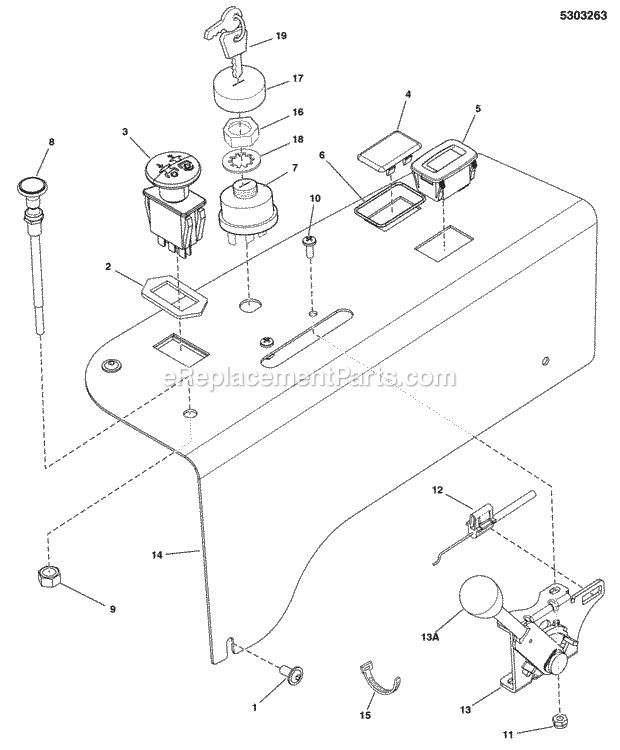 Simplicity 5901229 Citation Xt B2852, 28Hp Briggs Instrument Control Panel Group (5303263) Diagram