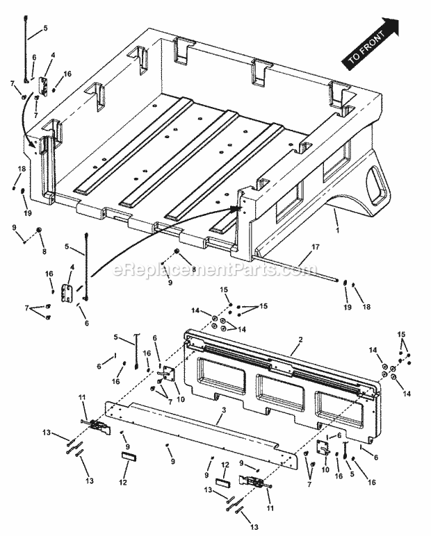 Simplicity 7085632 Uvg1621Bv, Turf Cruiser 16Hp B Bed Assembly - Tail Gate (179Bedt) Diagram