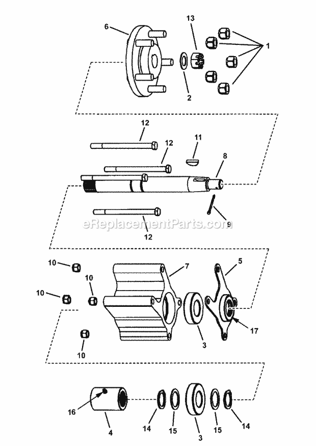 Simplicity 7085632 Uvg1621Bv, Turf Cruiser 16Hp B Cvt Axle Group (179Cvta) Diagram