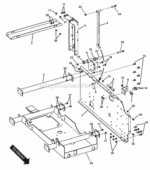 Simplicity 7085668 Uv1621Bv, Turf Cruiser 16Hp B& Frame Group - Lh Rear (179Rfgl) Diagram