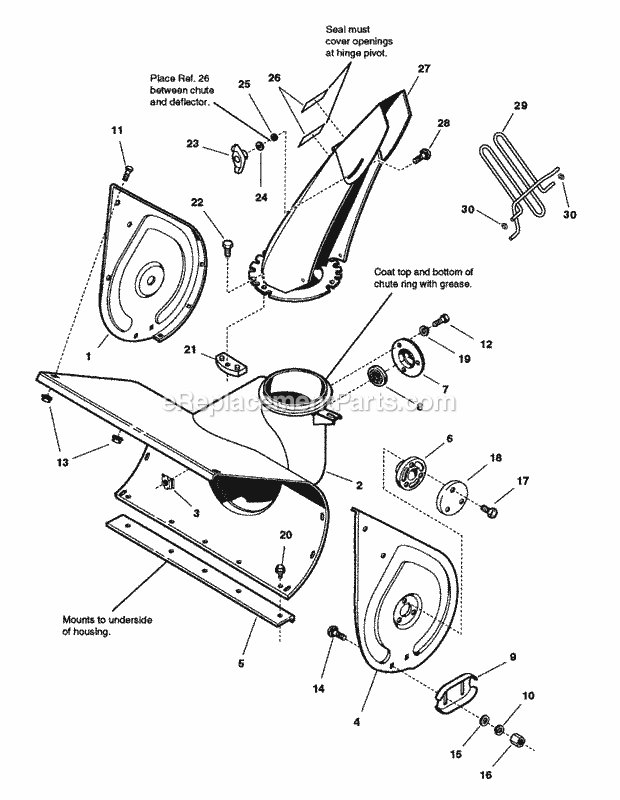 Simplicity 7800087 I7524Ex, 7.5Hp 24In Snowthrowe Auger Housing Group (S070Ahgr) Diagram