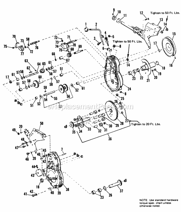 Simplicity 990489 Broadmoor, 727 7Hp Gear Transmission Group Diagram