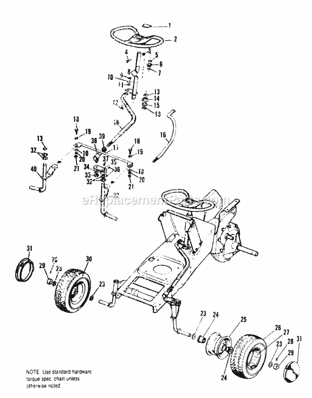 Simplicity 990648 Serf 535, Electric Steering  Front Wheel Group Diagram