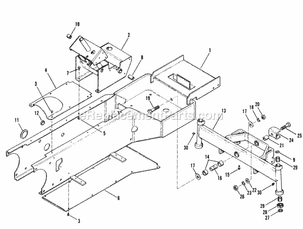 Simplicity 990954 Power Max4041 Tractor Frame And Front Axle Diagram