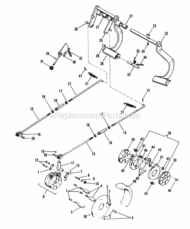 Simplicity 990954 Power Max4041 Tractor Brakes Diagram