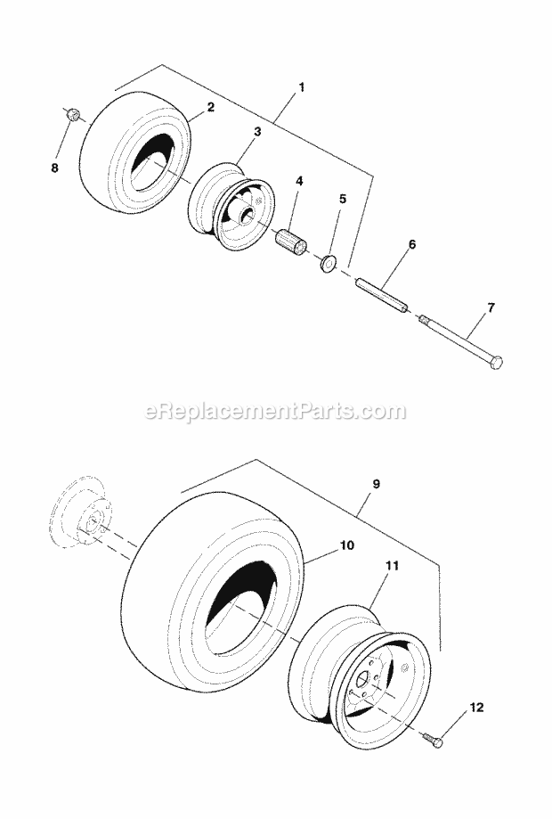 Simplicity ZT2354 Stallion, Zero-Turn, 23Hp Koh Wheels  Tires Group (7010Wtg) Diagram