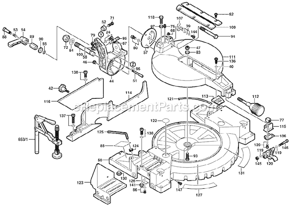 Skil HD3812 TYPE 1 (F012381299) 12 in. Miter Saw Page B Diagram