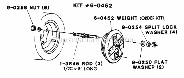 Snapper 1650A (80524) 16 Hp Hydro Drive Garden Tractor Mf Rear Wheel Weights Diagram