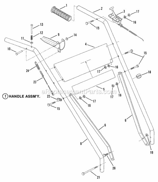 Snapper 500T (80449) 5 Hp Front Tine Tiller Series 0 Handles Controls Diagram