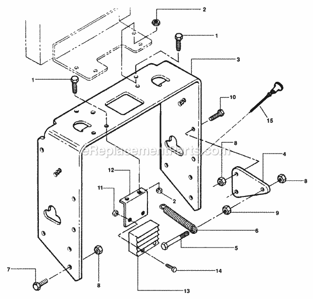 Snapper PL7H1404KV (80683) 14 Hp Pro Hydro Loop Handle Series 4 Tank Bracket Assembly Diagram