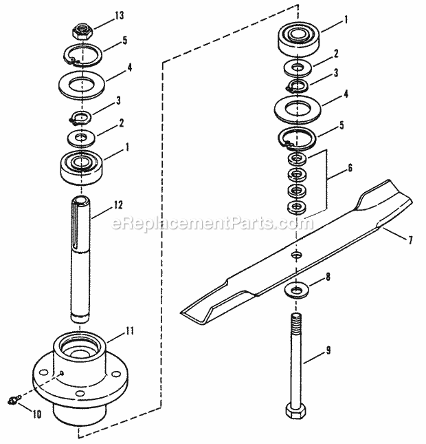 Snapper PL7H1404KV (80683) 14 Hp Pro Hydro Loop Handle Series 4 Cutter Housing Assembly Diagram