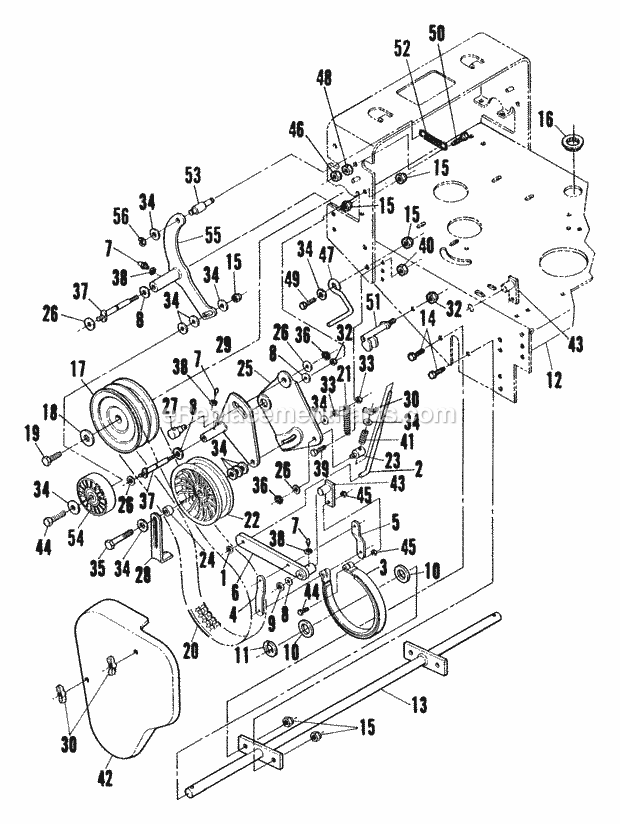 Snapper PPU140R Ize Gear Drive Series 0 Rear Deck Brake Traction  Reverse Arm Assemblies - 36 48 52 And 61 Diagram