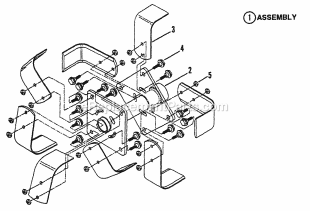 Snapper RT5X (85027) 5Hp Wisconsin Robin Large Frame Rear Tine Tiller Series 2 Tine Assembly Diagram