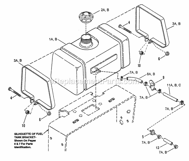 Snapper SPL160BV 16 Hp Pro Gear Drive Loop Handle Mid Size Series 0 Fuel Tank Assembly Diagram