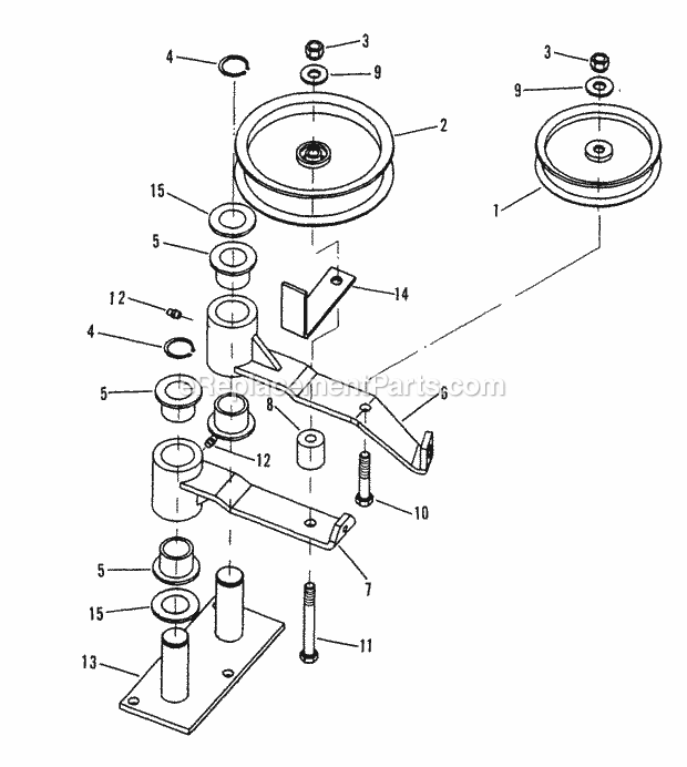 Snapper SPL160BV 16 Hp Pro Gear Drive Loop Handle Mid Size Series 0 Blade Deck Idler Assembly Diagram