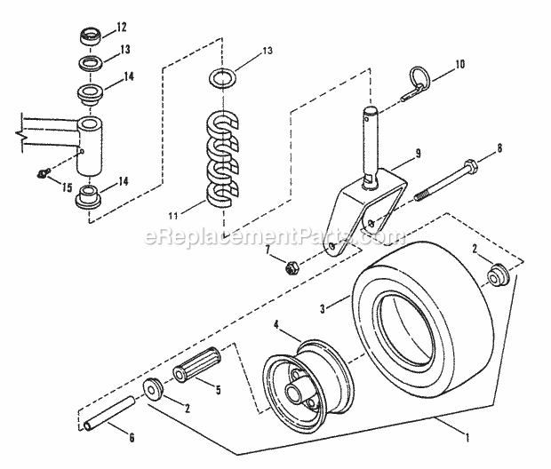 Snapper SPL160BV 16 Hp Pro Gear Drive Loop Handle Mid Size Series 0 Caster Wheel  Tire Assembly Diagram