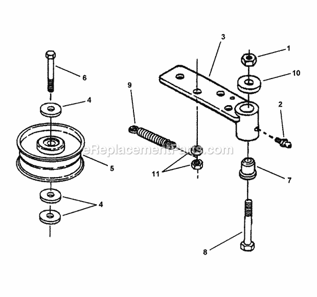 Snapper SPLH141KH 14 Hp Pro Hydro Loop Handle Mid Size Series 1 Power Unit Idler Assembly Diagram