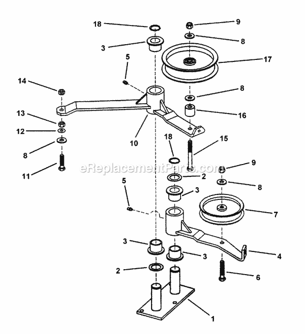 Snapper SPLH141KH 14 Hp Pro Hydro Loop Handle Mid Size Series 1 52 Deck Idler Assembly Diagram