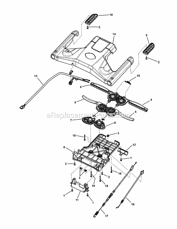 Snapper SPXV2270EFC Ropelled Electric Start Mower Drive Control Assembly - Electric Start Diagram