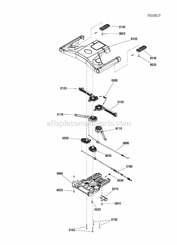 Snapper SPXV2270E Ropelled Electric Start Mower React Drive Control Assembly Manual Start Diagram