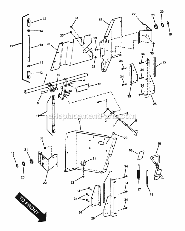 Snapper UVG1621BV (7085632) 16Hp Pwrlnk Turf Cruiser Utility Vehicle Series 1 Front Clip Group (Pedals) Diagram