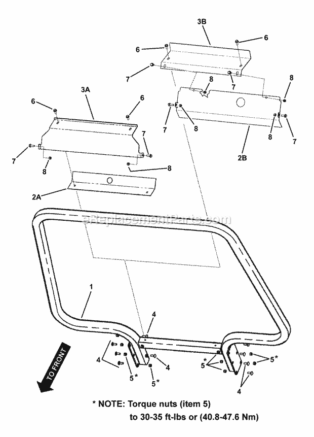 Snapper UVG1621BV (7085632) 16Hp Pwrlnk Turf Cruiser Utility Vehicle Series 1 RopsAccessory Group Diagram