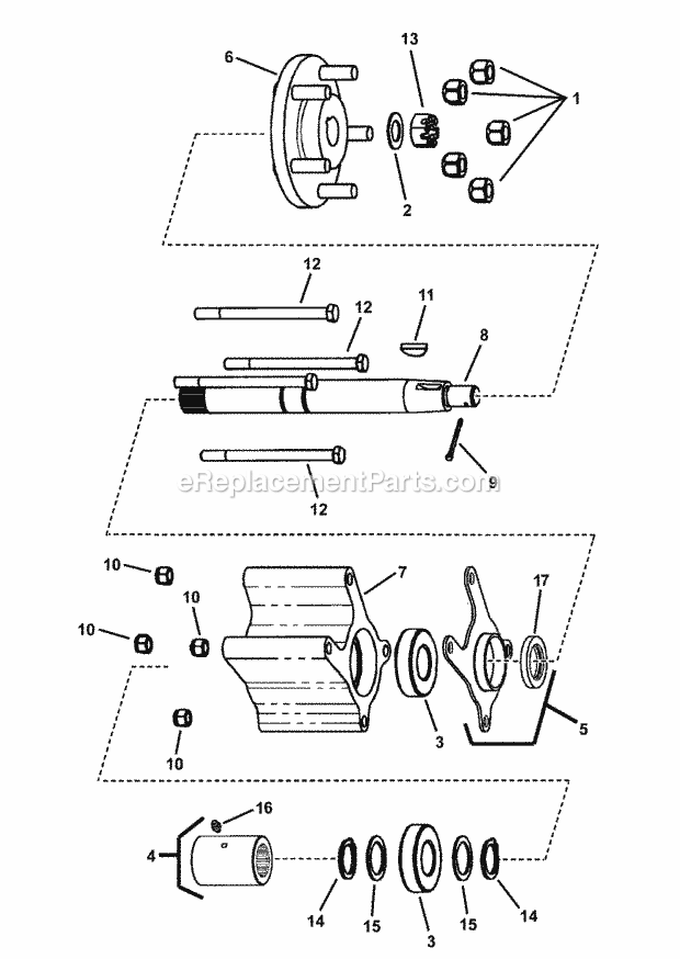 Snapper UVG1621BV (7085632) 16Hp Pwrlnk Turf Cruiser Utility Vehicle Series 1 Cvt Axle Group Diagram