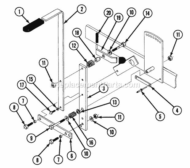 Snapper Z1251BV (80015) 12.5 Hp Chain Drive Ztr Series 1 Deck Lift Handle (S  Sk Frame) Diagram