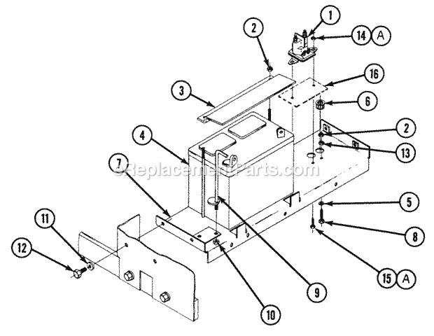 Snapper Z1251BV (80015) 12.5 Hp Chain Drive Ztr Series 1 Battery Mount Parts Diagram