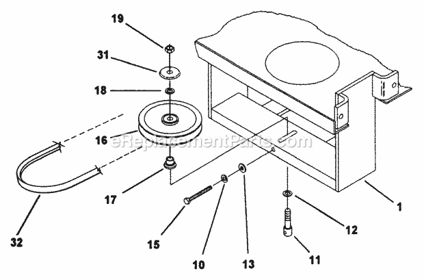 Snapper Z1403K (80462) 14 Hp Hydrogear Drive Ztr Series 3 Motor Mount Assembly (Part 1) Diagram