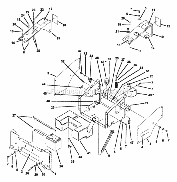 Snapper Z1403K (80462) 14 Hp Hydrogear Drive Ztr Series 3 Seat Support Assembly  Body Cover Parts Diagram