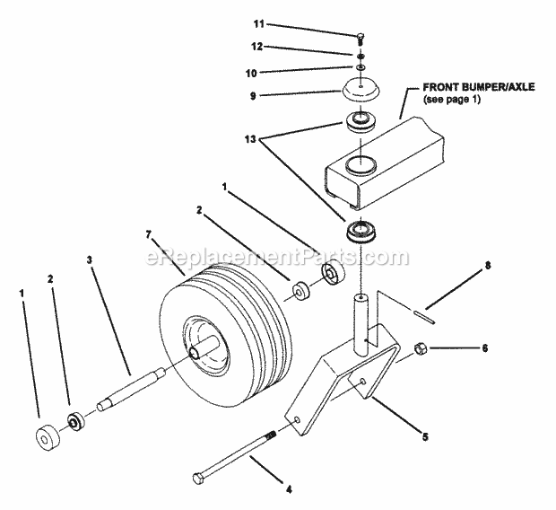 Snapper Z1403K (80462) 14 Hp Hydrogear Drive Ztr Series 3 13 Caster Wheel Assembly Diagram