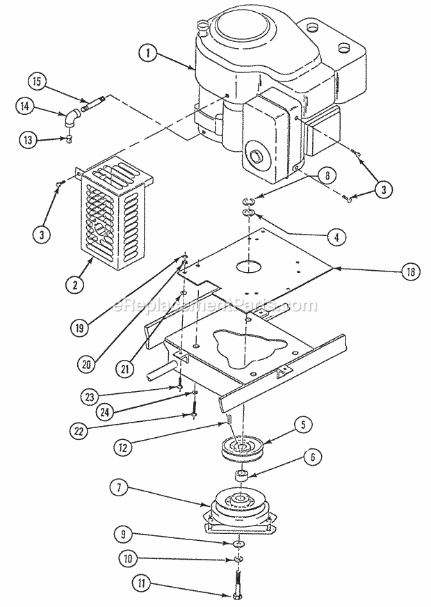 Snapper Z160T (82149) 16 Hp Chain Drive Ztr Series 0 Engine Assembly 125 Hp Van Guard Diagram