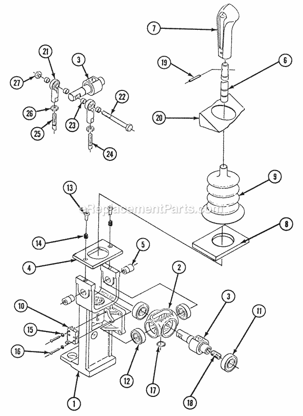 Snapper Z1800T (82159) 18 Hp Chain Drive Ztr Series 0 Joystick Steering Control Parts Diagram