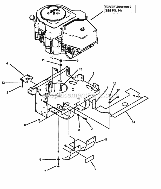 Snapper Z2205KV (80920) 22 Hp Hydrogear Drive Ztr Series 5 Motor Mount Assembly (Part 2) Diagram