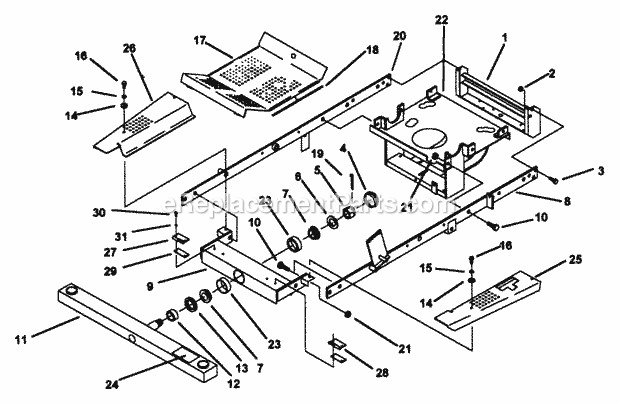 Snapper Z2205KV (80920) 22 Hp Hydrogear Drive Ztr Series 5 Frame Sides And Related Parts Diagram