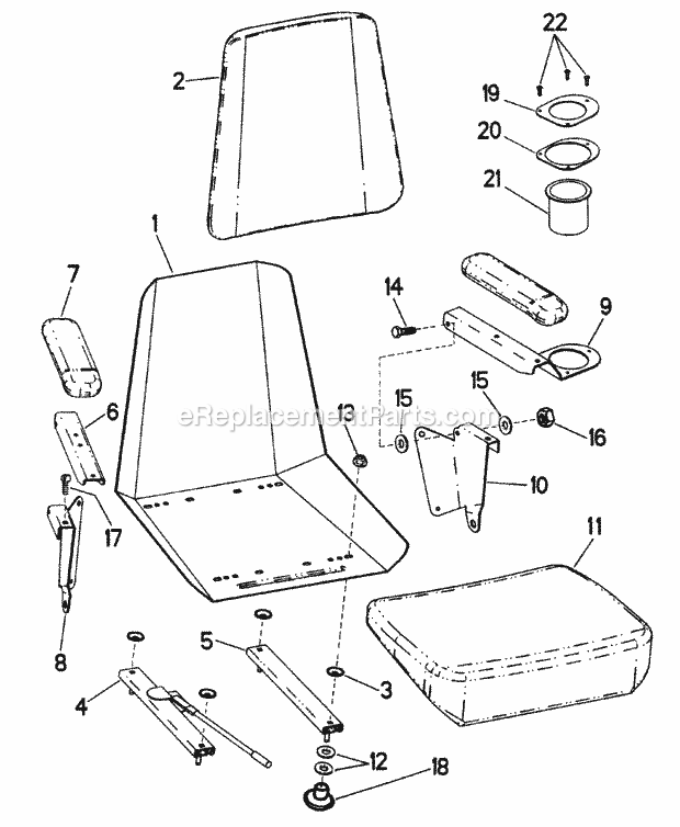 Snapper ZF2100DKU Rider Series 0 Seat Assembly (PN 5-4117) Diagram