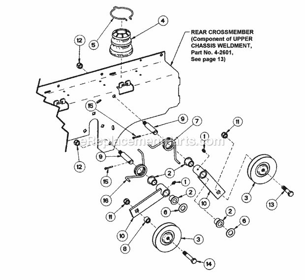 Snapper ZF2100DKU Rider Series 0 Traction Drive Idler Assembly Diagram