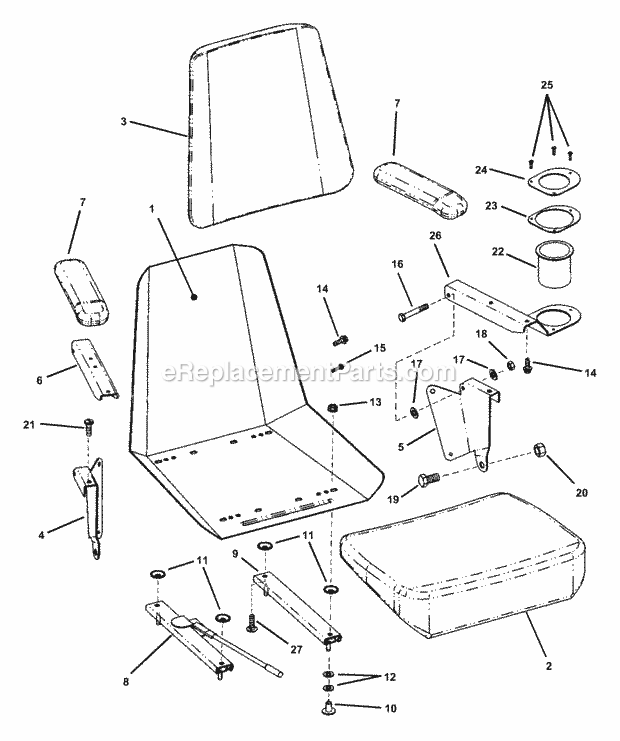 Snapper ZM2502KH Rider Series 2 Seat Assembly (Except For Mzm2200K  Mzm2300Kh) Diagram