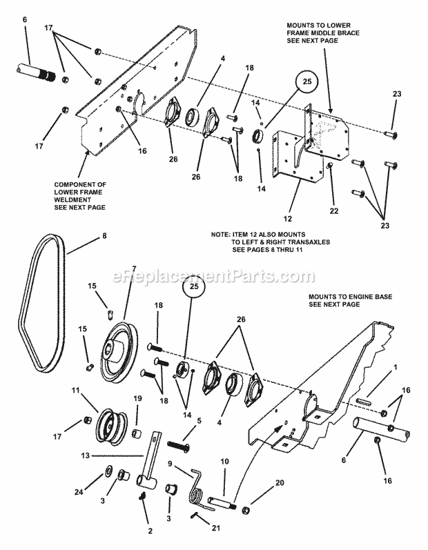 Snapper ZM5200M Ider Series 0 Deck Driveshaft Assembly (Mzm Models) Diagram