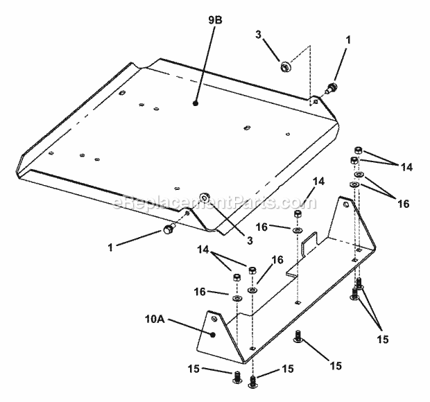 Snapper ZMT2500KH Rider Series 0 Seat Support Assembly (Part 2) Diagram