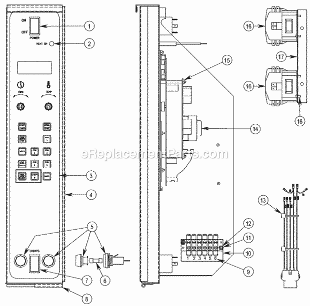 Southbend ES-10CCH Marathoner Gold Electric Convection Oven Control Panel Parts For Models Withprogrammable Controls (Pc Models) Diagram