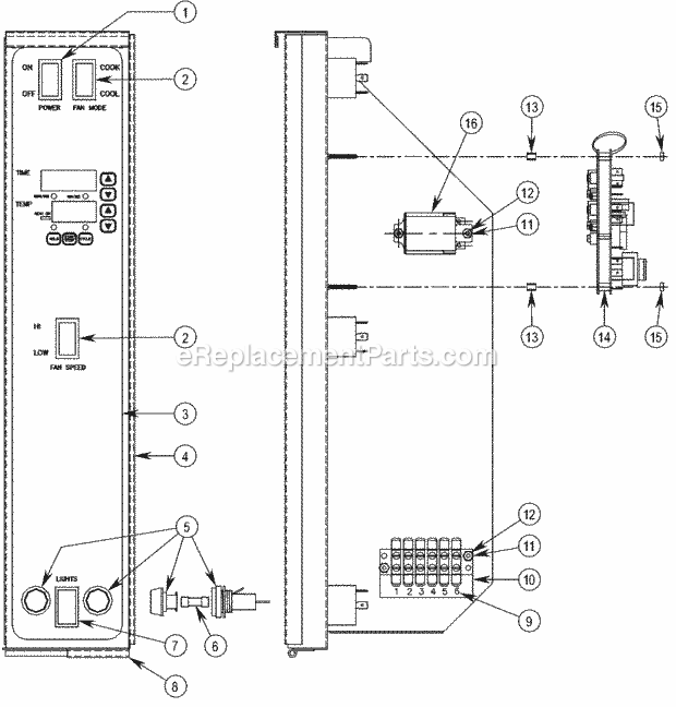 Southbend ES-20PC Marathoner Gold Electric Convection Oven Control Panel Parts For CycleCook And Hold Models (Cch Models) Diagram