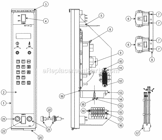 Southbend GB-25PC Marathoner Gold Gas Convection Oven Control Panel Parts For Models With Rack Timer Controls (Rt Models) Diagram