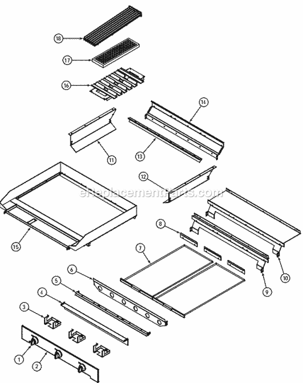 Southbend P32A-XX Platinum Series Sectional Range Charbroiler External And Structural Parts For 24 36 And 48 Models Diagram