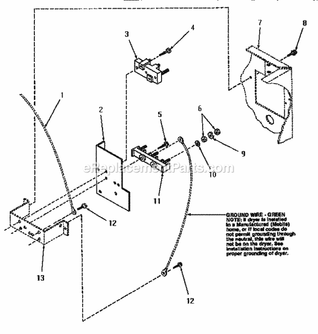 Speed Queen FE0080 Residential Home Laundry Dryer Terminal Block Diagram