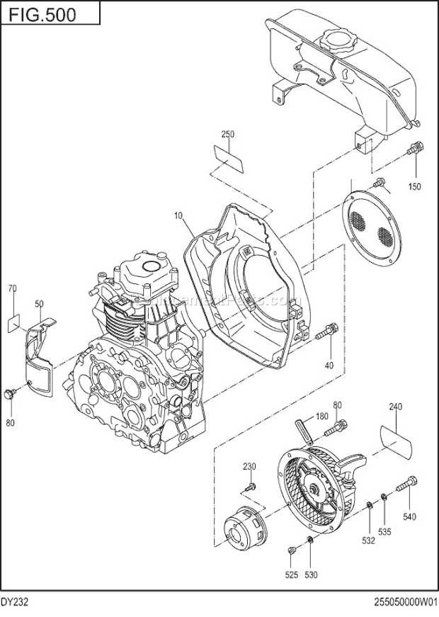 Subaru / Robin DY232BB0010 Engine Cooling,Starting Diagram