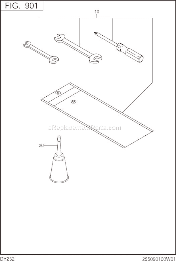 Subaru / Robin DY232DD1000 Engine Accessories Label Diagram